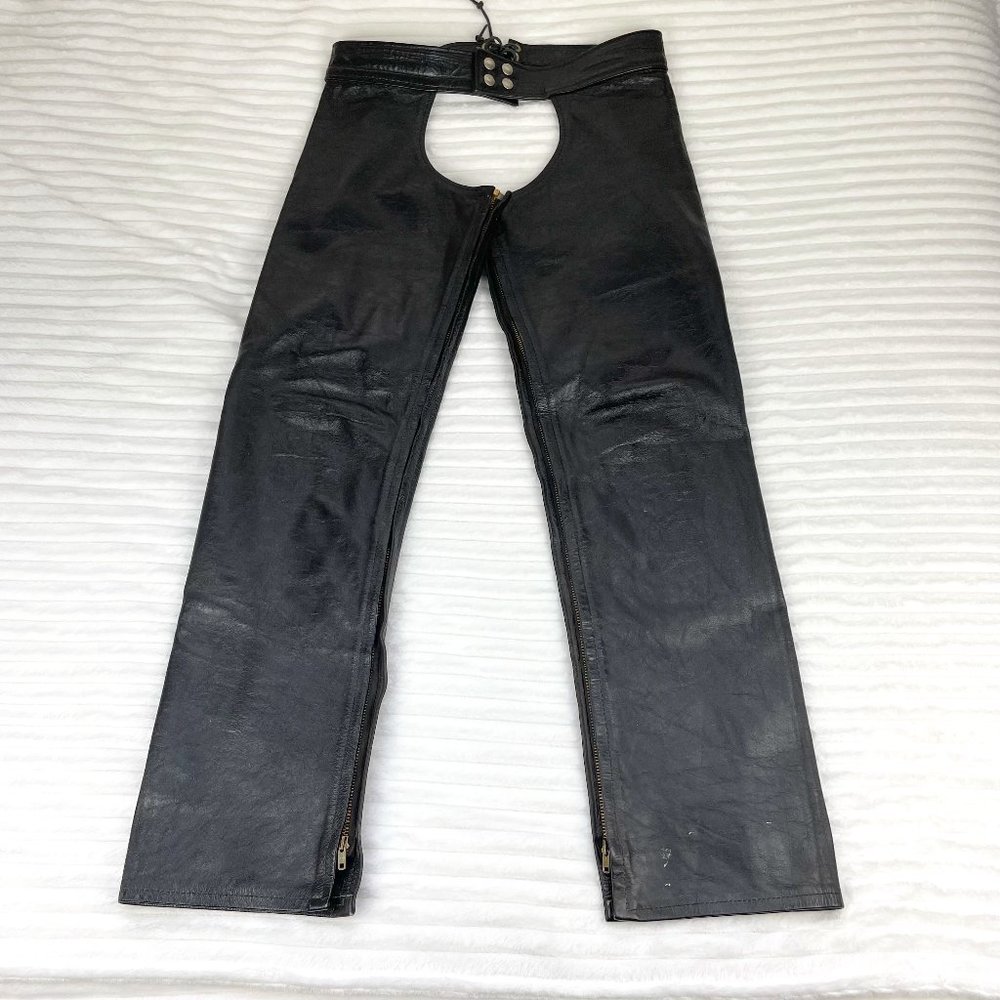 Women's Genuine Leather Motorcycle Chaps - size S